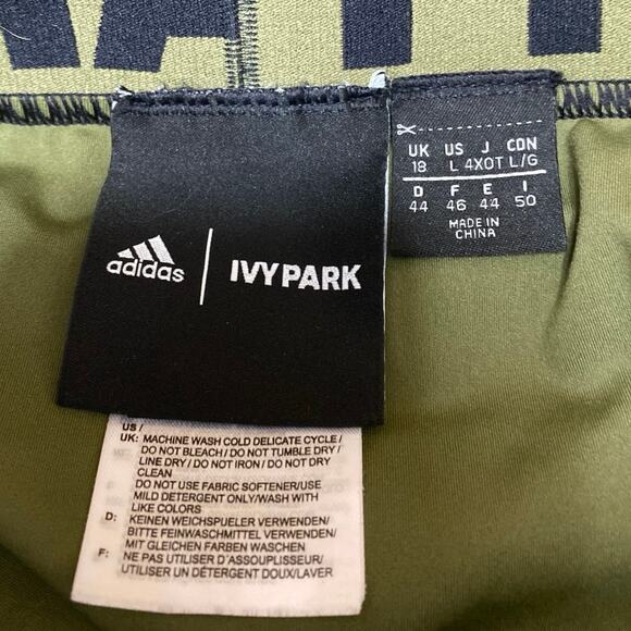 Adidas Ivy Park Peloton Women's Olive Green High Waisted Cycling Biker Shorts L - Picture 4 of 4